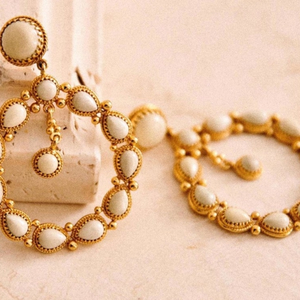 Nwt! Sezane Taylor Earrings In Ecru